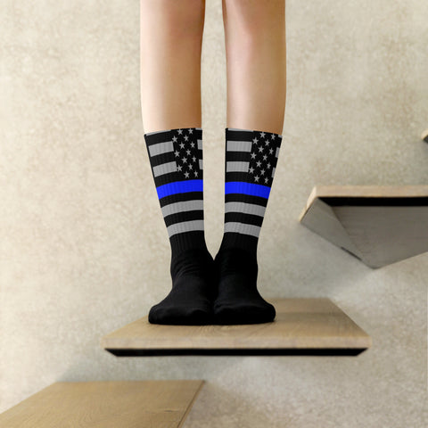 Thin Blue Line Flag Socks (Style-2)