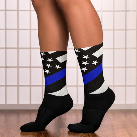 Thin Blue Line Flag Comfortable Socks (Style-1)