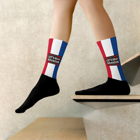 Fun & Patriotic 'Let's Go Brandon' Socks - Red, White & Blue