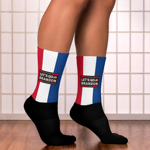 Fun & Patriotic 'Let's Go Brandon' Socks - Red, White & Blue