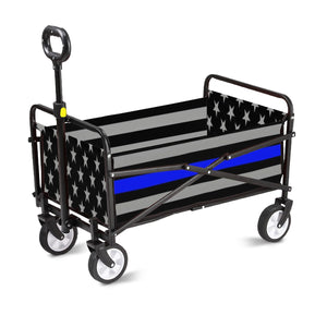 Thin Blue Line Foldable Wagon - Heavy-Duty Utility Cart (Made in the USA)