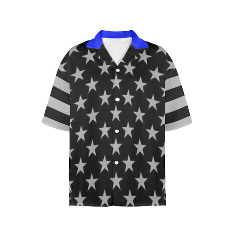 Women’s Thin Blue Line Flag Button-Up Shirt – Stylish Support for Law Enforcement