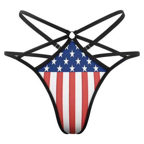 American Flag Inspired Sexy G-String Panties - Patriotic and Stylish Lingerie