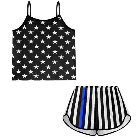 Thin Blue Line Pajama Set for Women – Support Law Enforcement Gift