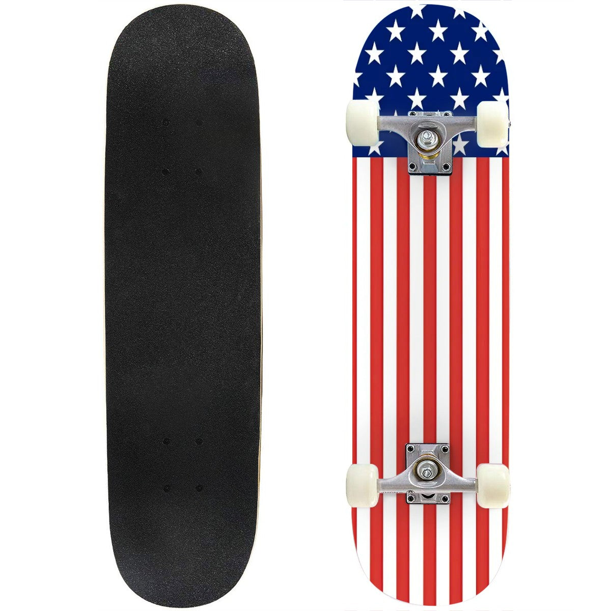 American Flag Inspired High-Quality Complete Skateboard - Patriotic Fun