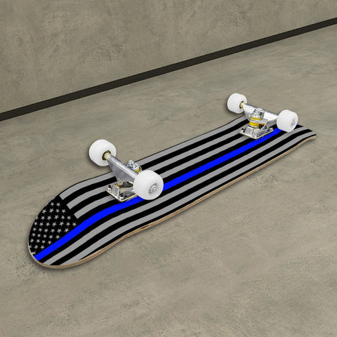 Thin Blue Line Flag Inspired High Quality Skateboard - Police Support