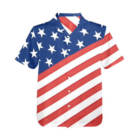 Stars and Stripes American Flag Inspired Men's Button-Up Shirt – Show Your American Pride