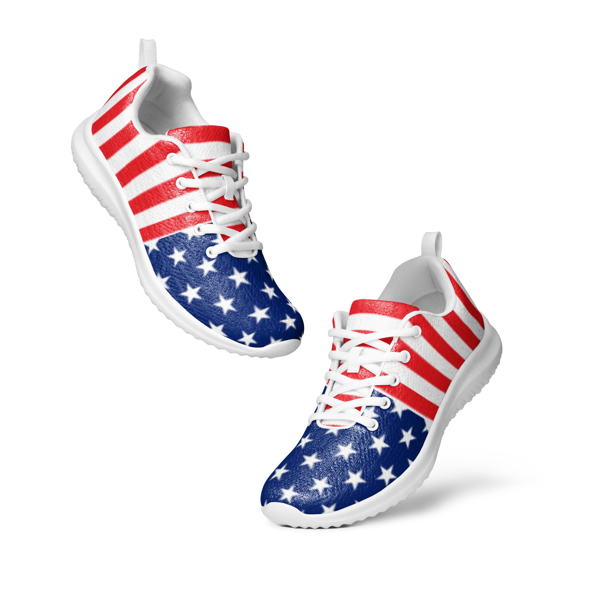 "Freedom Stride" - American flag style men's athletic shoes