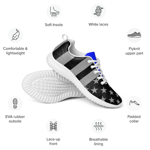 Thin Blue Line Flag Men's Athletic Shoes: Honoring Law Enforcement with Style