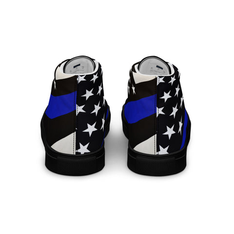 Stylish Thin Blue Line Flag Men's High Top Shoes - Support Law Enforcement