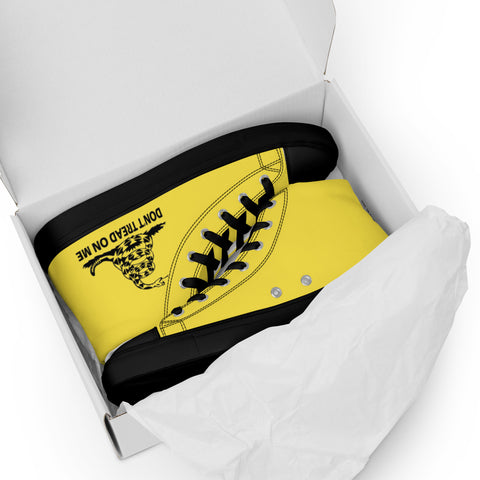 Men's Yellow Gadsden Flag Canvas High Top Shoes Patriotic