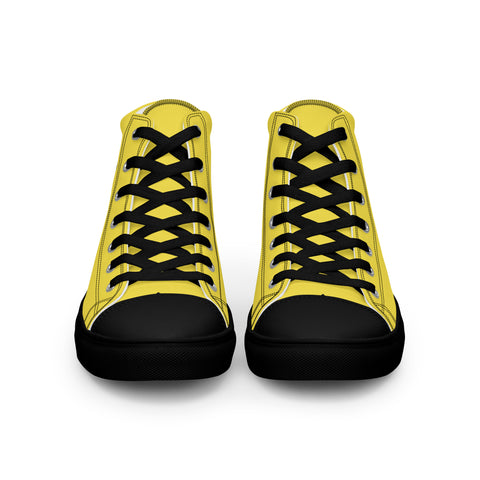 Men's Yellow Gadsden Flag Canvas High Top Shoes Patriotic