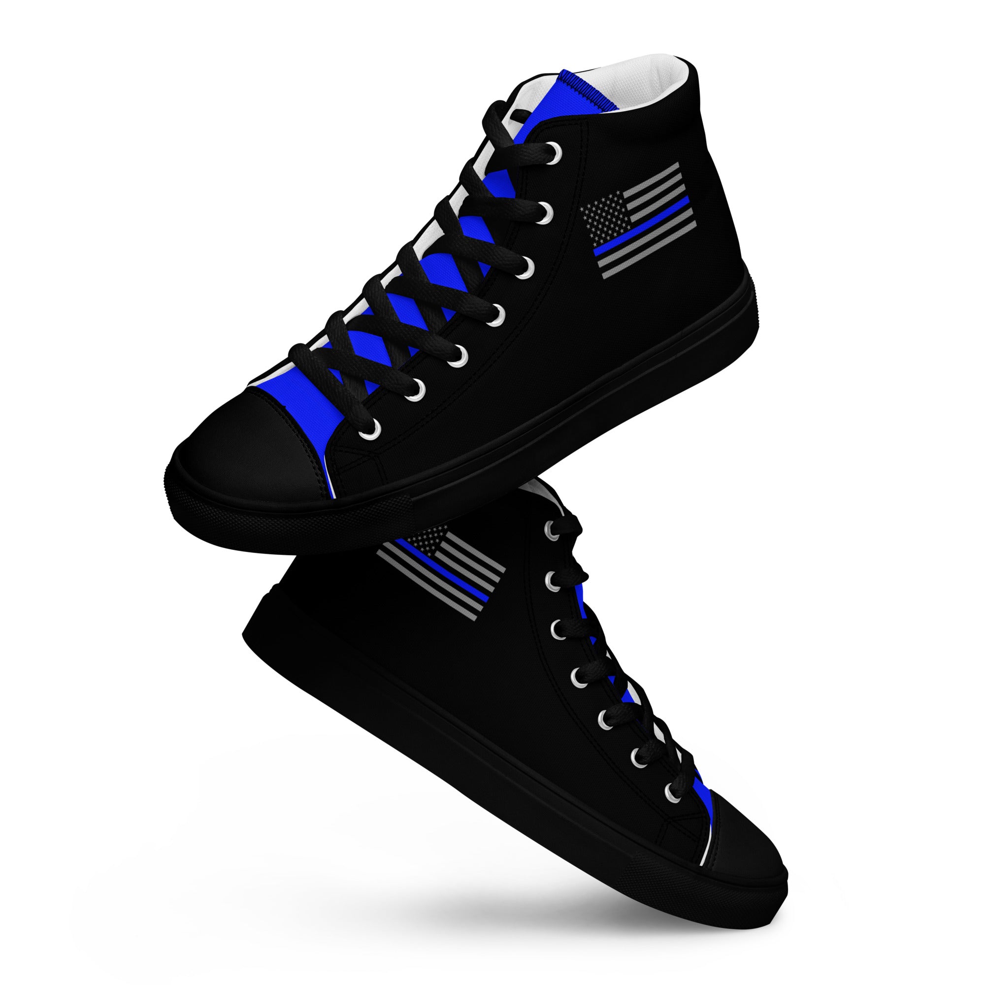 Thin Blue Line Flag Men’s high top canvas shoes