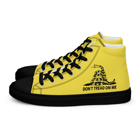 Men's Yellow Gadsden Flag Canvas High Top Shoes Patriotic