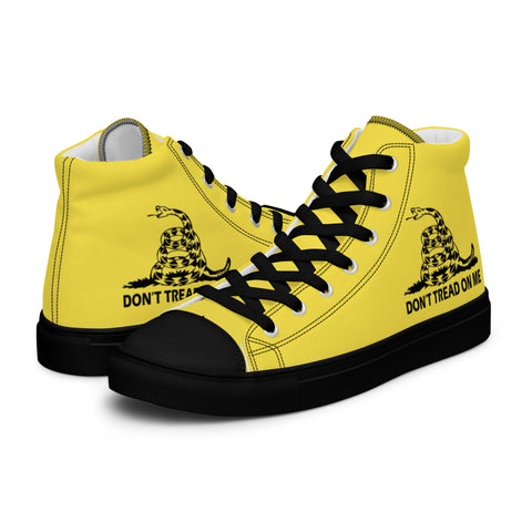 Men's Yellow Gadsden Flag Canvas High Top Shoes Patriotic