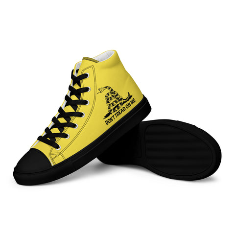 Men's Yellow Gadsden Flag Canvas High Top Shoes Patriotic