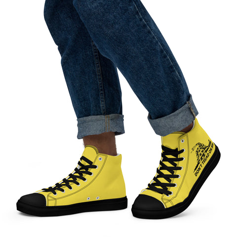 Men's Yellow Gadsden Flag Canvas High Top Shoes Patriotic