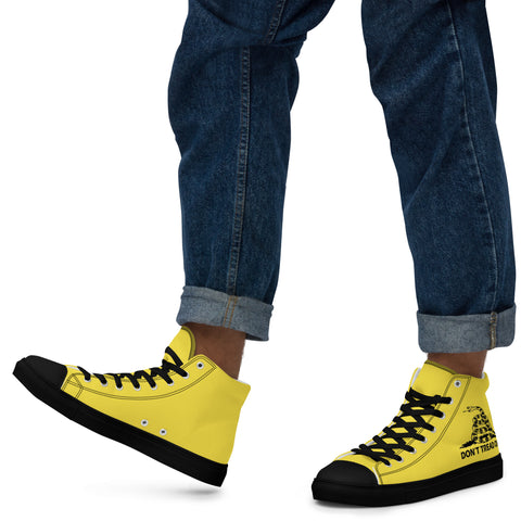 Men's Yellow Gadsden Flag Canvas High Top Shoes Patriotic