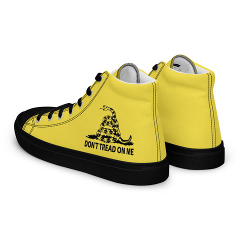 Men's Yellow Gadsden Flag Canvas High Top Shoes Patriotic