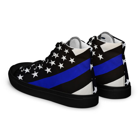 Stylish Thin Blue Line Flag Men's High Top Shoes - Support Law Enforcement