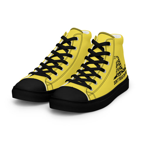 Men's Yellow Gadsden Flag Canvas High Top Shoes Patriotic