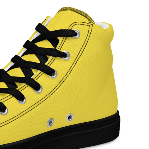 Men's Yellow Gadsden Flag Canvas High Top Shoes Patriotic