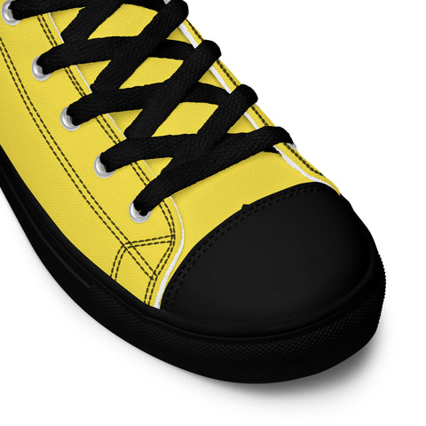 Men's Yellow Gadsden Flag Canvas High Top Shoes Patriotic