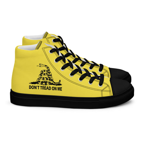 Men's Yellow Gadsden Flag Canvas High Top Shoes Patriotic