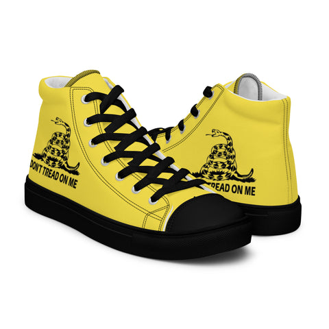 Men's Yellow Gadsden Flag Canvas High Top Shoes Patriotic