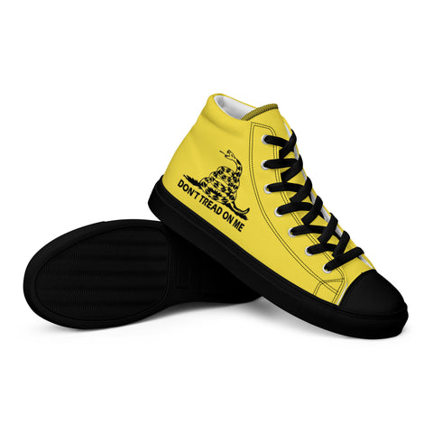 Men's Yellow Gadsden Flag Canvas High Top Shoes Patriotic