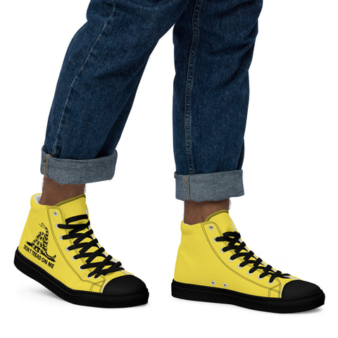 Men's Yellow Gadsden Flag Canvas High Top Shoes Patriotic