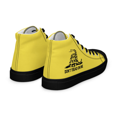 Men's Yellow Gadsden Flag Canvas High Top Shoes Patriotic