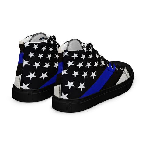 Stylish Thin Blue Line Flag Men's High Top Shoes - Support Law Enforcement