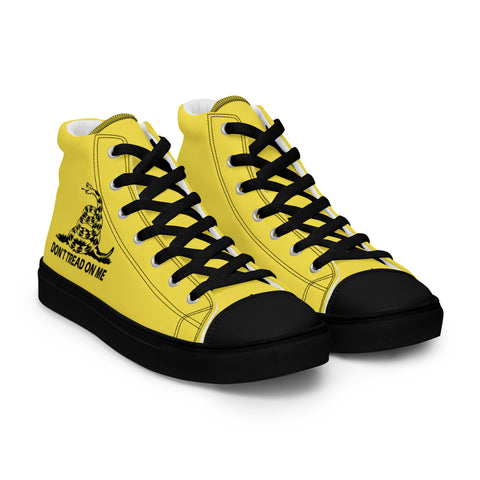 Men's Yellow Gadsden Flag Canvas High Top Shoes Patriotic