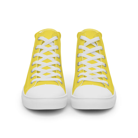 Men's Yellow Gadsden Flag Canvas High Top Shoes Patriotic