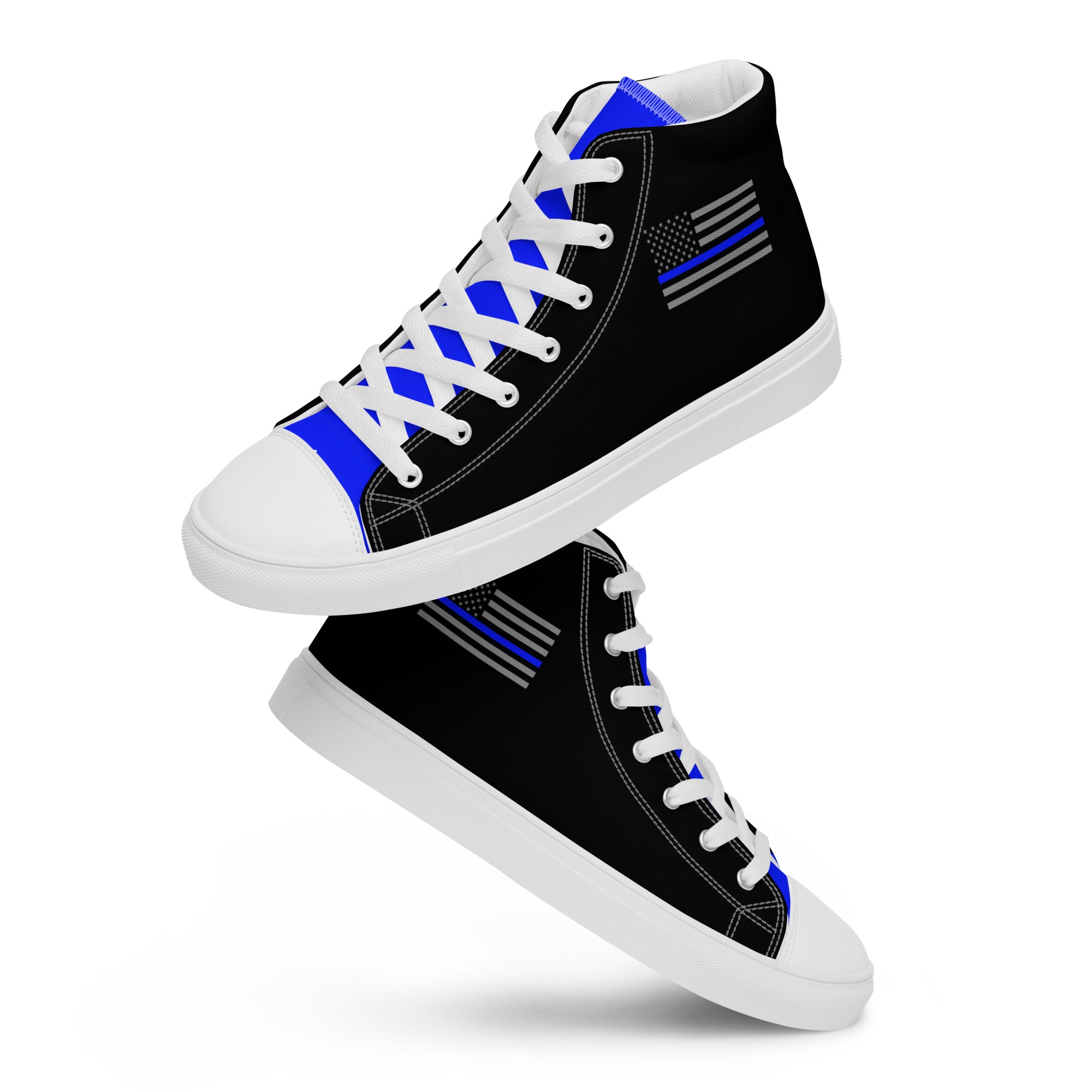 Thin Blue Line Flag Men’s high top canvas shoes