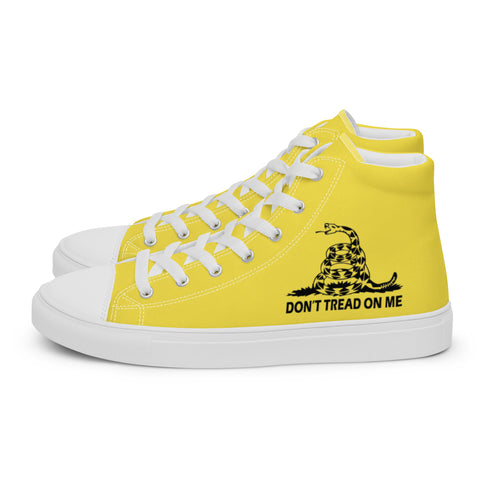 Men's Yellow Gadsden Flag Canvas High Top Shoes Patriotic