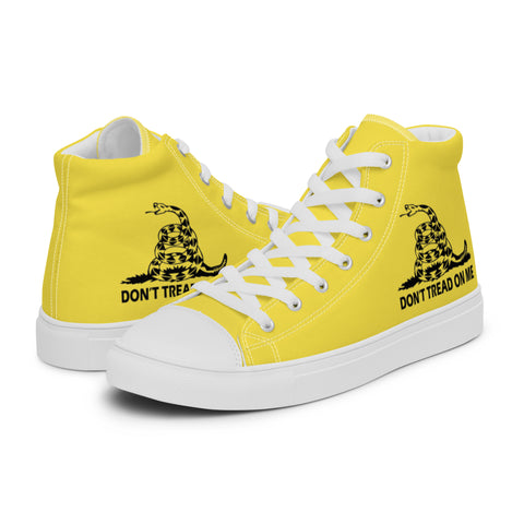 Men's Yellow Gadsden Flag Canvas High Top Shoes Patriotic