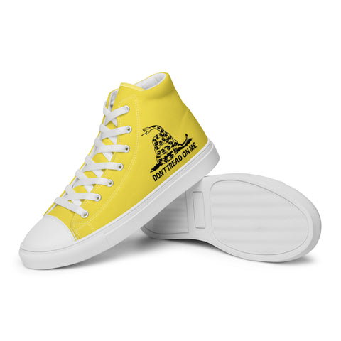 Men's Yellow Gadsden Flag Canvas High Top Shoes Patriotic