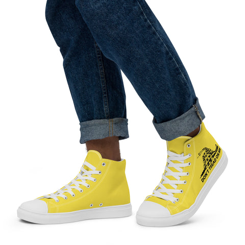 Men's Yellow Gadsden Flag Canvas High Top Shoes Patriotic