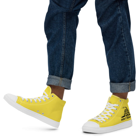 Men's Yellow Gadsden Flag Canvas High Top Shoes Patriotic