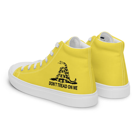 Men's Yellow Gadsden Flag Canvas High Top Shoes Patriotic