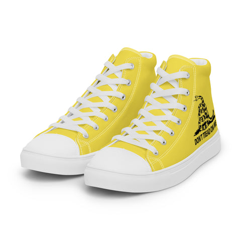 Men's Yellow Gadsden Flag Canvas High Top Shoes Patriotic