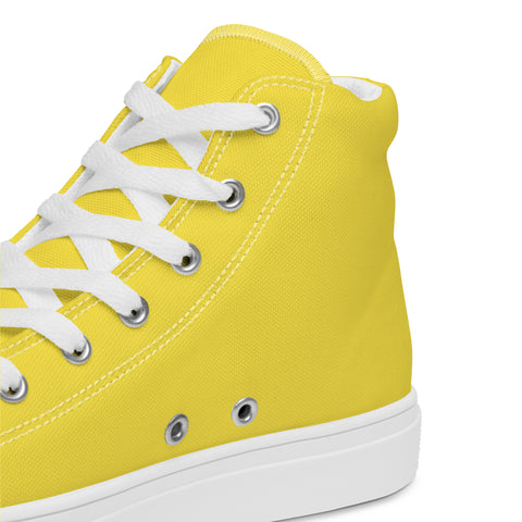 Men's Yellow Gadsden Flag Canvas High Top Shoes Patriotic