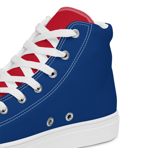 Men's Canvas High Top Shoes - Red, White, and Blue, 'Let's Go Brandon' Design