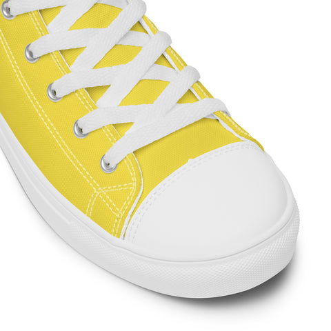 Men's Yellow Gadsden Flag Canvas High Top Shoes Patriotic