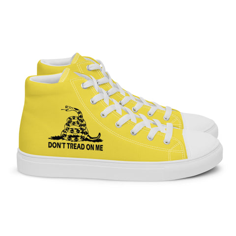 Men's Yellow Gadsden Flag Canvas High Top Shoes Patriotic