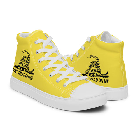 Men's Yellow Gadsden Flag Canvas High Top Shoes Patriotic