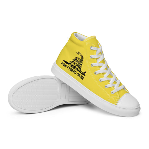 Men's Yellow Gadsden Flag Canvas High Top Shoes Patriotic