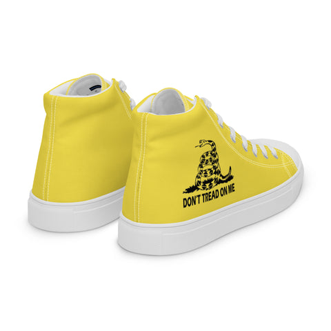 Men's Yellow Gadsden Flag Canvas High Top Shoes Patriotic